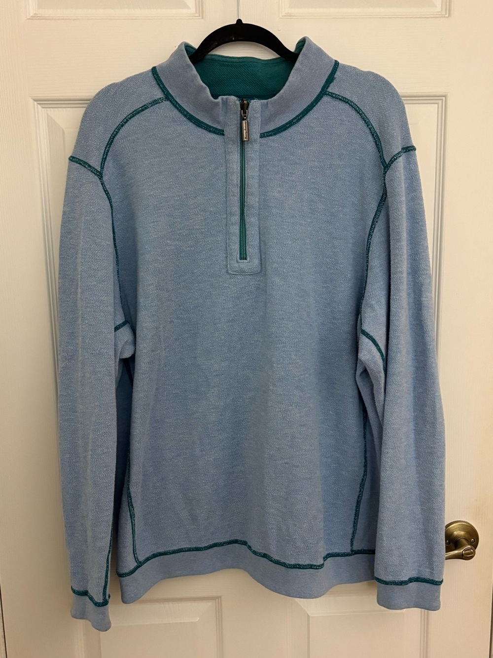 Tommy Bahama Men's Blue Quarter-Zip Pullover